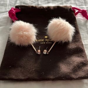 Kate spade pink pouf earrings